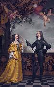 Gerard van Honthorst Willem II (1626-50), prince of Orange, and his wife Maria Stuart Sweden oil painting artist